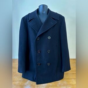 Vintage WW2 / Korea /..Era Men’s U.S. Military Black Pea Coat XL /44” Chest